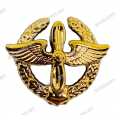 Эмблема петлица пластмассовая ВВС старого образца золотая