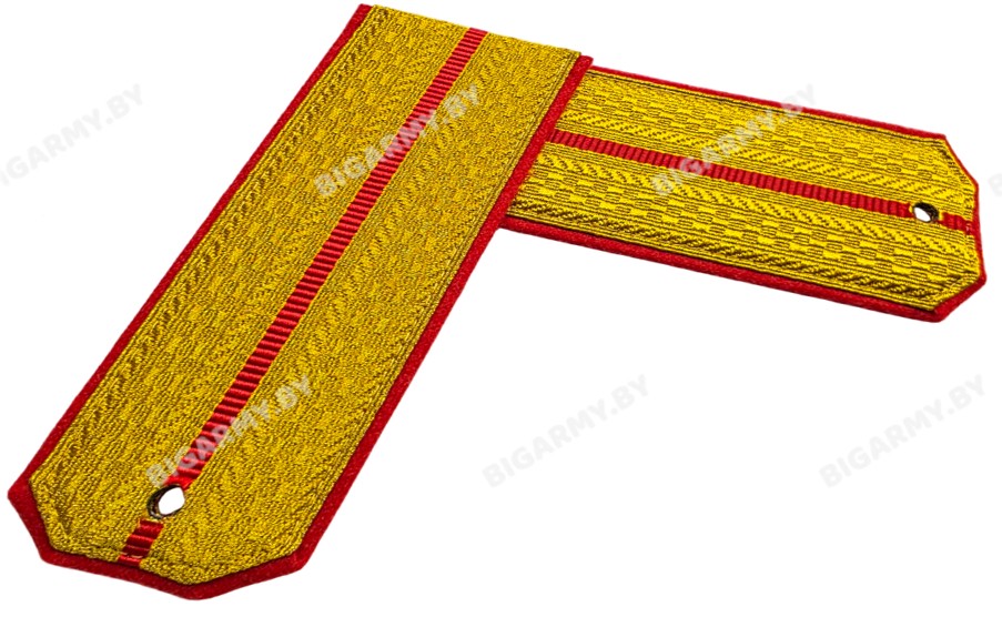 Погоны парадные зол. 1 красный просвет (пластик) Погоны парадные зол. 1 красный просвет (пластик)