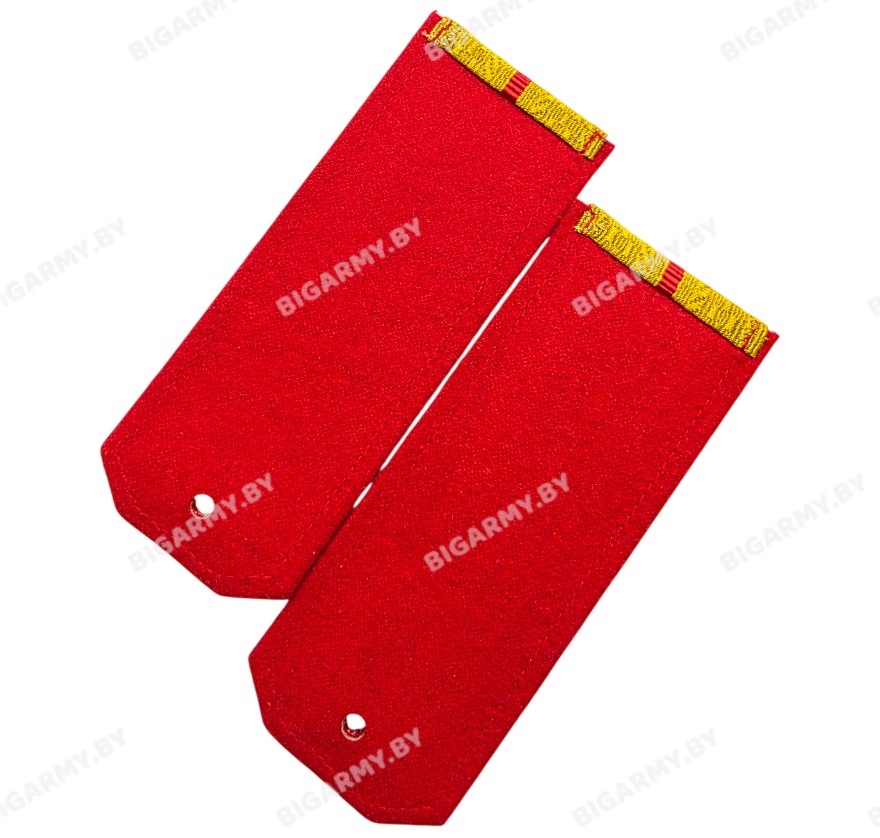 Погоны парадные зол. 1 красный просвет (пластик) Погоны парадные зол. 1 красный просвет (пластик)