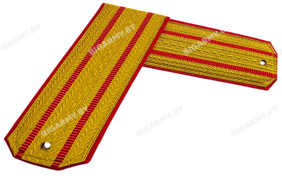 Погоны парадные зол. 2 красных просвета (пластик) Погоны парадные зол. 2 красных просвета (пластик)