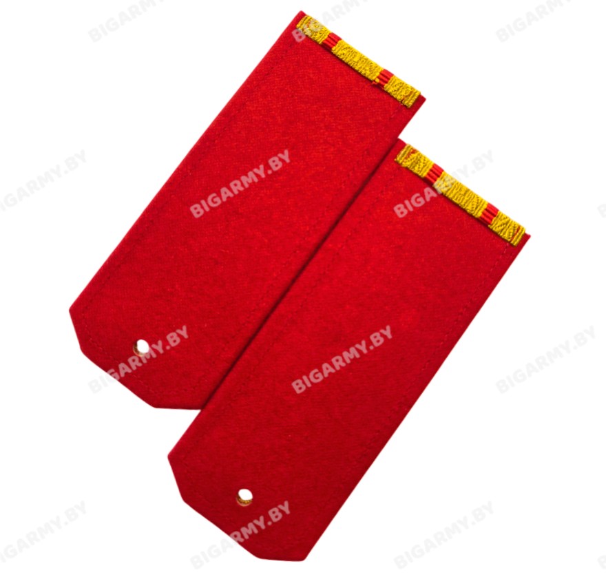 Погоны парадные зол. 2 красных просвета (пластик) Погоны парадные зол. 2 красных просвета (пластик)