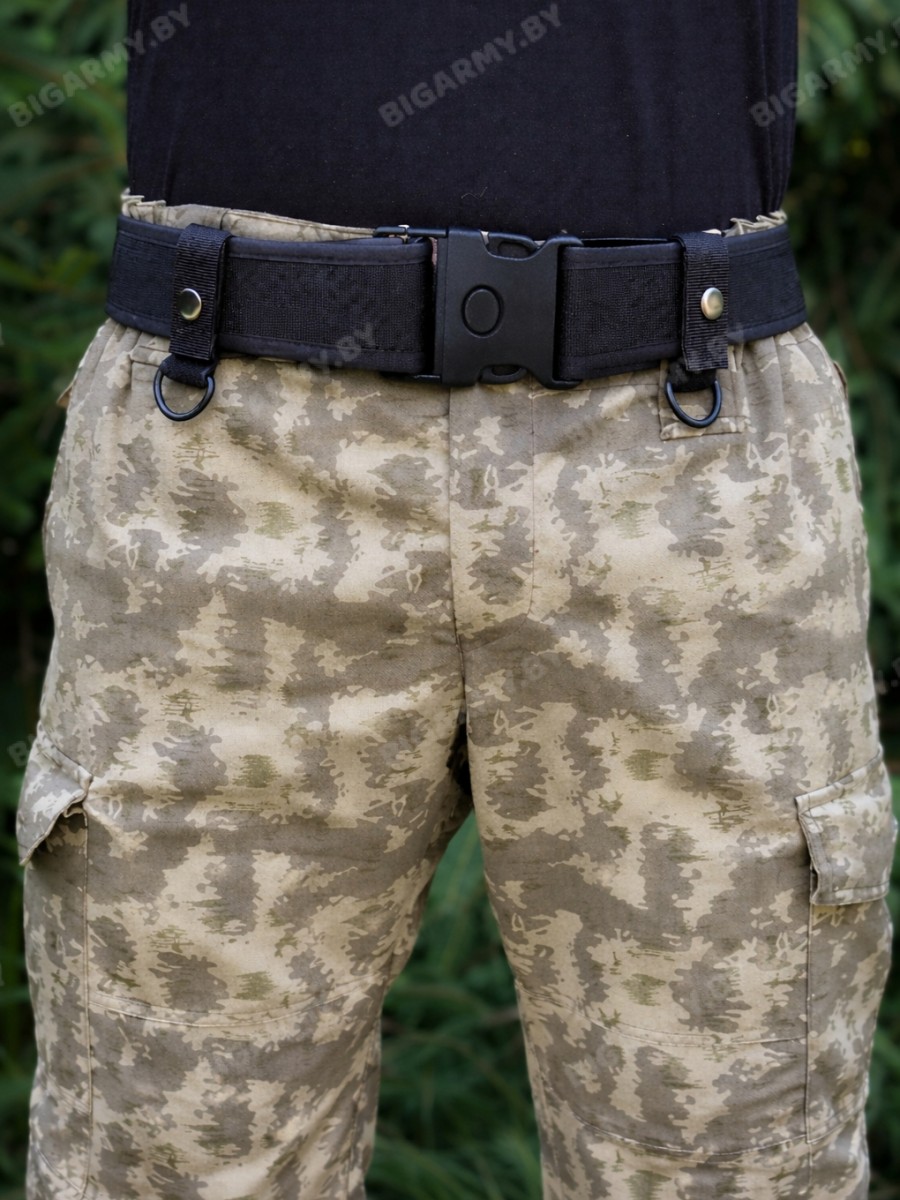 Ремень L (125 см) черный тактический Т4 двухсекционный BigArmy Ремень L (125 см) черный тактический Т4 двухсекционный BigArmy