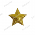 Звезда 13мм метал. золотая рифленая
