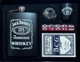 Подарочный набор фляга со стопкой и картами "Jack Daniels" 