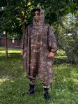 Плащ дождевик (пончо) Черный мох