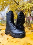 2030 Берцы демисезонные подкладка кожа черные 2030 Берцы демисезонные подкладка кожа черные